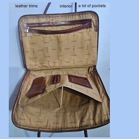 BIRELLO Italian leather briefcase - Picture 7 of 12